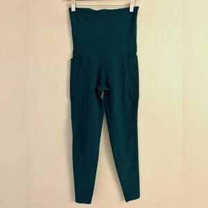 Beyond Yoga Beyond the Bump Blue Green Maternity Leggings